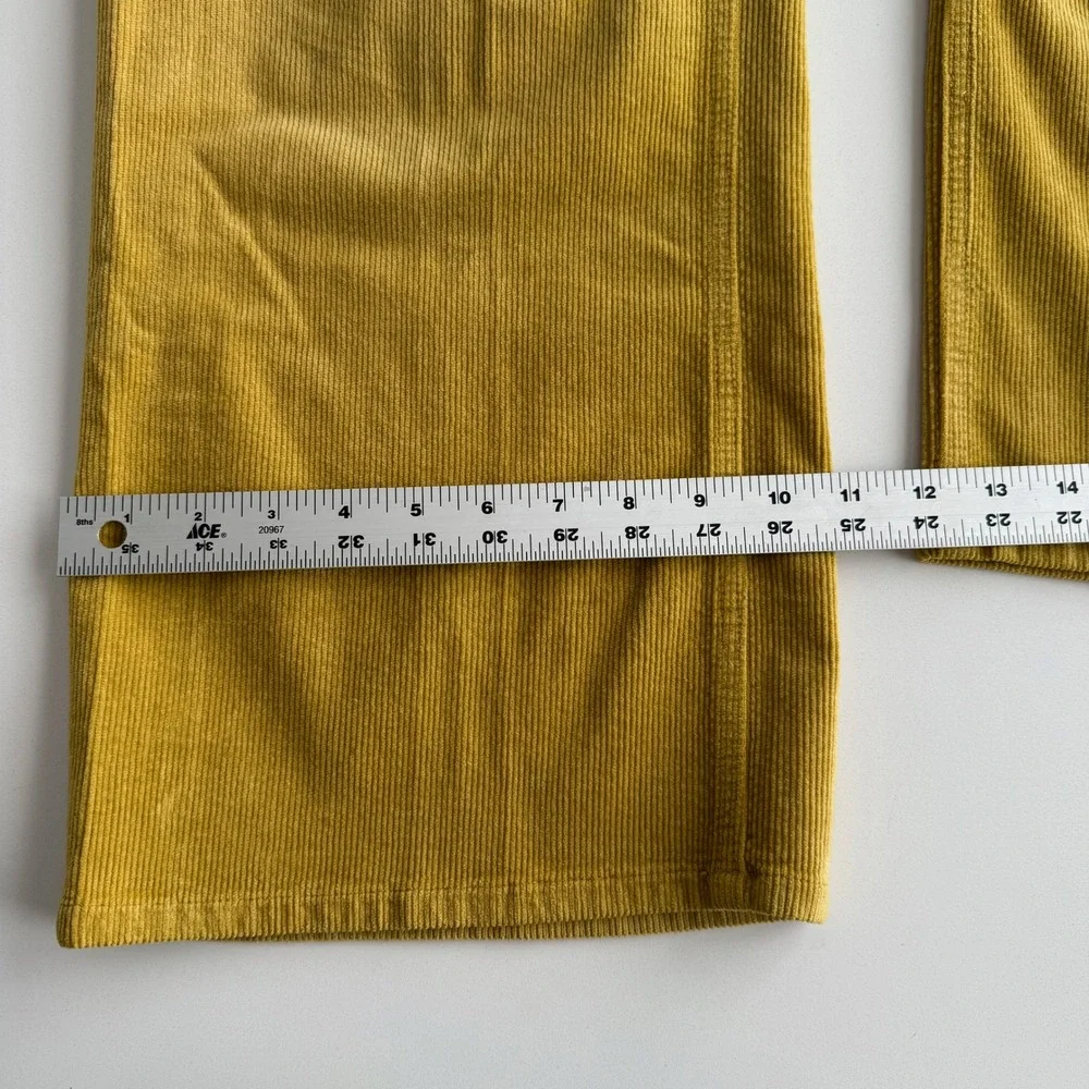 Anthropologie Pilcro The Yaya Midrise Cotton‎ Blend Corduroy Gold Crop Pants 18W - Picture 11 of 12